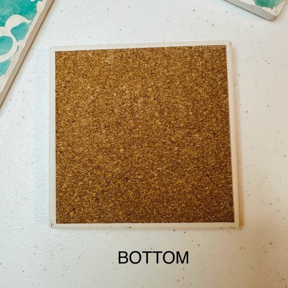 Mermaid coasters for drink Absorbent Ceramic Square coasters nautical coastal - Picture 3 of 7